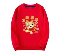 vaolkwsacz Sweat à capuche de fête du printemps pour, vêtements de Nouvel An, salutations rouges du Nouvel An étranger pour le Nouvel An, Vêtements, Haut pour Enfants Pull Femmes Filles, f, 4-5 ans