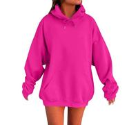 vaolkwsacz Sweat à capuche pour femme - Noir - Pull à capuche - Manches longues - Couleur unie - Y2K - Streetwear - Tenue d'automne - Avec poche - S-5XL, N, L
