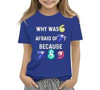 vaolkwsacz T-shirt à manches longues pour fille - Motif : numéro de jour des maths - Coloré - 2025, bleu foncé, 4-5 ans