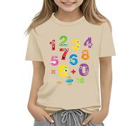 vaolkwsacz T-shirt coloré pour enfant - Jour des maths 2025 - Pour l'école et la journée des mathématiques - T-shirt pour enfants de village, kaki, 2-3 ans