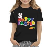 vaolkwsacz T-shirt pour enfant avec œufs colorés et design - T-shirt doux pour filles confortable et élégant - Personnalisé 1., Noir , 6-7 ans