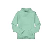 vaolkwsacz T-shirt uni à manches longues avec col moyen pour filles de 1 à 8 ans - T-shirt ventre nu pour fille, Vert menthe., 4-5 ans