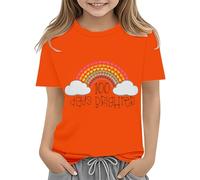 vaolkwsacz Toddler Boy Girl Vêtements d'été Premier jour de l'école Chemise dans mon préécole Chemise pour tout-petits Chemises de maternelle Chemises pour filles, Orange, 4-5 ans