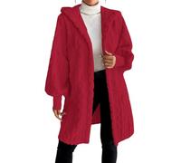 vaolkwsacz Veste de survêtement pour femme avec capuche en peluche Veste polaire plus longue Veste en peluche Fermeture éclair intégrale Veste à capuche Coupe ample Veste de survêtement Couleur unie