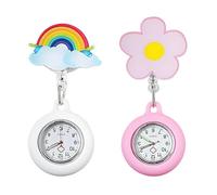 vaolmlop 2 Pcs Montre À Gousset D'infirmière, Infirmière Montre Broche en Silicone avec Broche, Cadeau pour Infirmières Et À Tout Autre Professionnel De La Santé