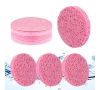 vaolmlop 25pcs Éponge Nettoyante Compressée,Éponges Nettoyantes Quotidiennes En 100% Pulpe De Bois Naturelle Éponge Nettoyante En Coton Masque Exfoliant Démaquillant(Couleur rose)
