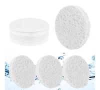 vaolmlop 25pcs Éponge Nettoyante Compressée,Éponges Nettoyantes Quotidiennes En 100% Pulpe De Bois Naturelle Éponge Nettoyante En Coton Masque Exfoliant Démaquillant(Blanc)