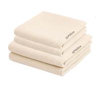 vaolmlop 4 Pcs Etamine Alimentaire,2 Pcs(50 X 50cm),2 Pcs(60 X 60cm),Étamine Tissu En Coton Non Blanchi Mousseline Alimentaire Ultra Fine Lavable Anti-Chaleur Pour Filtrer Jus Thé Épices