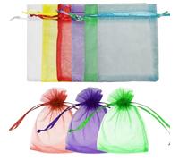 vaolmlop Lot De 60 Sachets En Organza,7 X 9 Cm,Pochette Cadeau En Organza,Pochette Cadeau,Mariage,Sachets De Lavande,Faveur De Mariage(Six Couleurs)