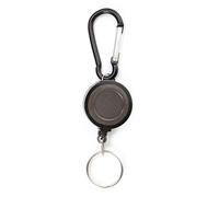 Vaorwne Lot 1 Porte Badge Enrouleur Porte cle retractable mousqueton clip ceinture Carte ID Card Holder-Noir