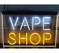Vape Shop Enseigne Au Néon LED, Néons De Bar D’Affaires Personnalisés pour La Décoration Murale, Veilleuses D’enseigne Lumineuses, White Yellow, 30x20cm