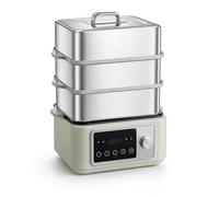 Vapeur Électrique Alimentaire 16L, Cuiseur Vapeur 3 Niveaux en Acier Inoxydable avec Bols en Céramique, Cuisson À la Vapeur Multifonction 1350W, Pot pour Cuire À la Vapeur