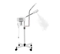 Vapeur facial avec lampe loupe 5X, 2 en 1, avec réservoir d'eau transparent, buse rotative à 360°, protection contre la surchauffe, pour studio de beauté du visage, spa