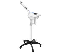 Vapeur facial professionnel 220 V avec fonction ozone et ions, buse vapeur rotative à 360° sur roues, gobelet à herbes amovible pour nettoyage en profondeur, rajeunissement de la peau, pour la maison