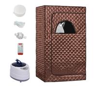 Vapeur Portative De Sauna For Le Hammam Complet Tente Corps Avec Générateur 2L À Télécommande vitesse de chauffage rapide(Brown Set)