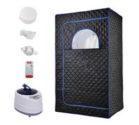 Vapeur Portative De Sauna For Le Hammam Complet Tente Corps Avec Générateur 2L À Télécommande vitesse de chauffage rapide(Black Blue Set)
