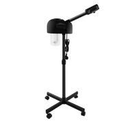 Vapeur pour le visage, 220 V 750 W, sauna facial, cosmétique, avec écran LCD, hauteur réglable, machine spa à vapeur pour salon et maison, élimine les points noirs (noir)