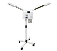 Vapeur pour le visage, 220 V, double tube, appareil à vapeur chaud et froid, avec buse rotative à 360°, hauteur réglable, avec lampe destructrice de bactéries pour salon et maison
