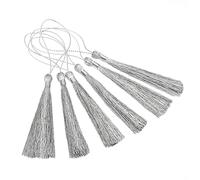 VAPKER Lot de 100 Glands en Fil d'argent métallique 13 cm/12,7 cm Mini Glands en Fil d'argent avec Boucle de 5,1 cm pour vêtements, Cartes de Mariage, Fabrication de Bijoux