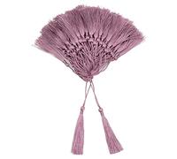 VAPKER Lot de 100 pompons doux et soyeux faits à la main en fil dentaire avec boucle (5 cm) - pour la fabrication de bijoux, projets de bricolage, marque-pages - Violet Taro - 13 cm