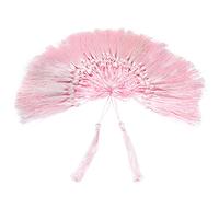 VAPKER Lot de 100 pompons doux et soyeux faits à la main en fil dentaire avec boucle (5 cm) - pour la fabrication de bijoux, projets de bricolage, marque-pages - Rose - 13 cm