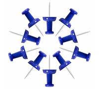 VAPKER Lot de 120 punaises bleues unies avec tête en plastique et pointe en acier pour tableau d'affichage