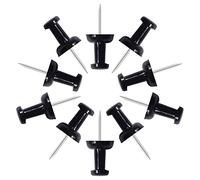 VAPKER Lot de 120 punaises noires solides à tête en plastique avec pointe en acier pour tableau d'affichage