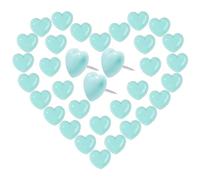 VAPKER Lot de 150 punaises en forme de cœur en plastique avec pointe en acier pour photos et murs - Bleu layette