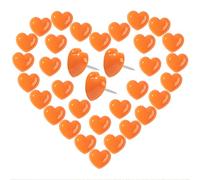 VAPKER Lot de 150 punaises en forme de cœur orange en plastique avec pointe en acier pour photos et murs