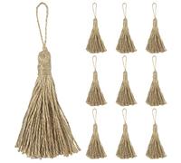 VAPKER Lot de 20 mini pompons en corde de jute naturelle avec boucle pour loisirs créatifs et décoration
