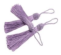 VAPKER Lot de 20 pompons à coudre en fil soyeux avec tête d'ananas - Pour porte-clés, boucles d'oreilles, bijoux, loisirs créatifs - Violet - 15 cm