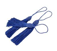 VAPKER Lot de 20 pompons bleus avec tête d'ananas à coudre en fil soyeux avec boucle pour porte-clés, boucles d'oreilles, bijoux, loisirs créatifs - 15 cm