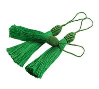 VAPKER Lot de 20 pompons verts avec tête d'ananas à coudre en fil soyeux avec boucle pour porte-clés, boucles d'oreilles, bijoux, loisirs créatifs - 15 cm