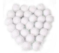 VAPKER Lot de 30 jouets pour chat - Boules scintillantes, extra large, 5,1 cm, couleur blanche