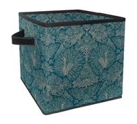 VAPOKF Boîte de Rangement Pliable en Tissu Cube Panier Rangement Caisse Rangement avec Poignées pour Jouets, Vêtements, Livres, Placard, Chambre à Coucher, Maison - Motif Paons