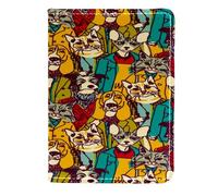 VAPOKF Crowd People Like Cats and Dogs Étui portefeuille de voyage en cuir pour passeport 11,5 x 16,5 cm, multicolore, 11.5x16.5cm/4.5x6.5 in, Vintage