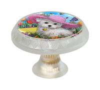 VAPOKF Cute Dogs Lot de 4 boutons d'armoire ronds transparents avec vis, pour meubles de cuisine, chambre à coucher