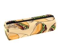 VAPOKF Delicious Sandwich Fast Food Trousse à crayons en cuir pour ranger des stylos, des pièces de monnaie, des cosmétiques, des fournitures de bureau, des fournitures scolaires, multicolore,