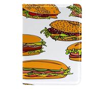 VAPOKF Delicious Sandwichs Tacos and Hamburger Passport Holder Travel Wallet Étui en cuir pour cartes, 11,5 x 16,5 cm, multicolore, 11.5x16.5cm/4.5x6.5 in, Vintage
