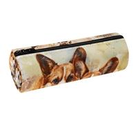 VAPOKF Dirty Two Corgi Trousse à crayons en cuir synthétique avec imprimé chiens Corgi Trousse de maquillage pour femmes, filles, garçons, enfants, fournitures scolaires et de bureau, multicolore