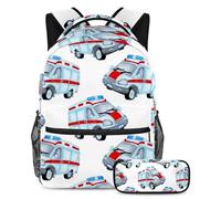 VAPOKF Ensemble de cartable d'ambulance aquarelle pour adolescentes, filles, garçons, enfants, sac à dos avec trousse à crayons pour école primaire, secondaire, lycée, multicolore, Taille unique,