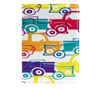VAPOKF Étui portefeuille de voyage en cuir coloré avec motif camion et voitures, 11,5 x 16,5 cm, multicolore, 11.5x16.5cm/4.5x6.5 in, Vintage