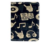 VAPOKF Étui portefeuille de voyage en cuir pour carte de musique, écouteurs, disque audio, CD, passeport, 11,5 x 16,5 cm, multicolore, 11.5x16.5cm/4.5x6.5 in, Vintage