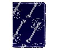 VAPOKF Étui portefeuille de voyage en cuir pour instrument de guitare acoustique sur passeport bleu, 11,5 x 16,5 cm, multicolore, 11.5x16.5cm/4.5x6.5 in, Vintage