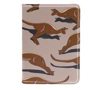 VAPOKF Étui portefeuille de voyage en cuir pour passeport australien kangourou et ombre, 11,5 x 16,5 cm, multicolore, 11.5x16.5cm/4.5x6.5 in, Vintage