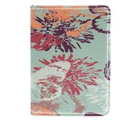 VAPOKF Étui portefeuille de voyage en cuir pour passeport avec fond tropical et fleurs, 11,5 x 16,5 cm, multicolore, 11.5x16.5cm/4.5x6.5 in, Vintage