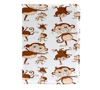 VAPOKF Étui portefeuille de voyage en cuir pour passeport avec singe coquin, 11,5 x 16,5 cm, multicolore, 11.5x16.5cm/4.5x6.5 in, Vintage