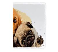 VAPOKF Étui portefeuille de voyage en cuir pour passeport Cavalier King Charles Spaniel Labrador et Carlin 11,5 x 16,5 cm, multicolore, 11.5x16.5cm/4.5x6.5 in, Vintage