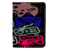VAPOKF Étui portefeuille de voyage en cuir pour passeport de console de jeu Grunge, 11,5 x 16,5 cm, multicolore, 11.5x16.5cm/4.5x6.5 in, Vintage