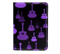 VAPOKF Étui portefeuille de voyage en cuir pour passeport guitare classique Violet 11,5 x 16,5 cm, multicolore, 11.5x16.5cm/4.5x6.5 in, Vintage